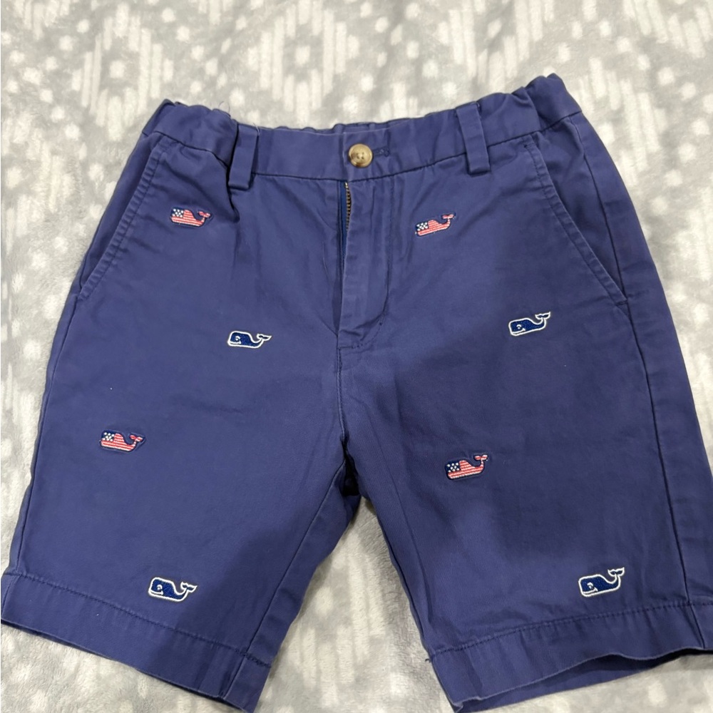 Vineyard Vines Blue Skorts with Whale Embroidery